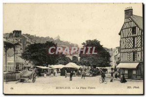 Old Postcard Honfleur La Place Thiers Marche