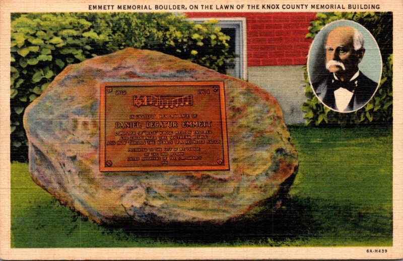 Ohio Mount Vernon Emmett Memorial Boulder On The Lawn Of The Knox County Memo...