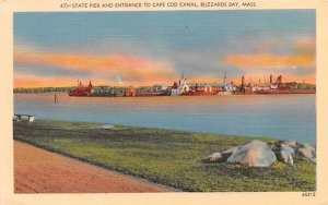 State Pier in Buzzards Bay, Massachusetts and Entrance to Cape Cod Canal.