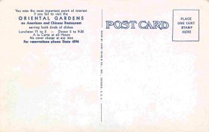 Oriental Gardens Chinese Restaurant Chicago Illinois postcard