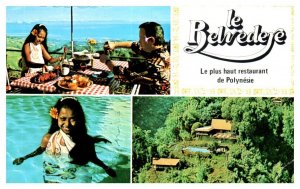 Le Belvedere The Highest Restaurant in Polynesia Tahiti Postcard