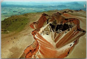 VINTAGE POSTCARD CONTINENTAL SIZE AERIAL VIEW OF TARAWERA CRATER NEW ZEALAND