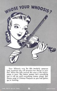 Lady Musician, Whose Your Whoosis Non Postcard Backing Unused 