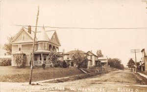 J56/ Rogers Ohio RPPC Postcard c1910 W. Walnut Street Homes 303