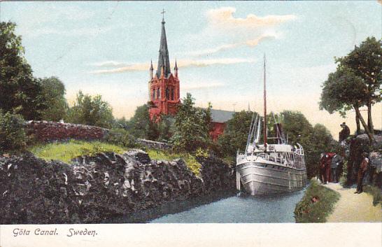 Sweden Goeta Canal Scene With Steamer