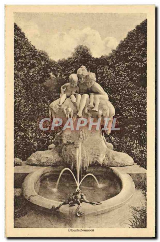 Postcard Old Dusseldorf Hauptbahnhof Blondatbrunnen Frog