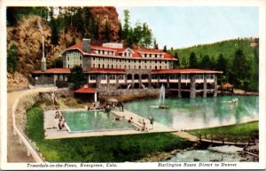 Postcard Troutdale-in-the-Pines in Evergreen Colorado Burlington Route