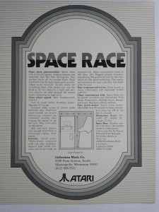 Atari Space Race Arcade FLYER 1973 Original NOS Space Age Art  Retro Video Game