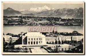 Switzerland Old Postcard Palais des Nations and the Mont Blanc