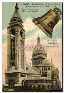 Old Postcard From Paris Sacre Coeur Basilica in Montmartre and Bell Savoyard