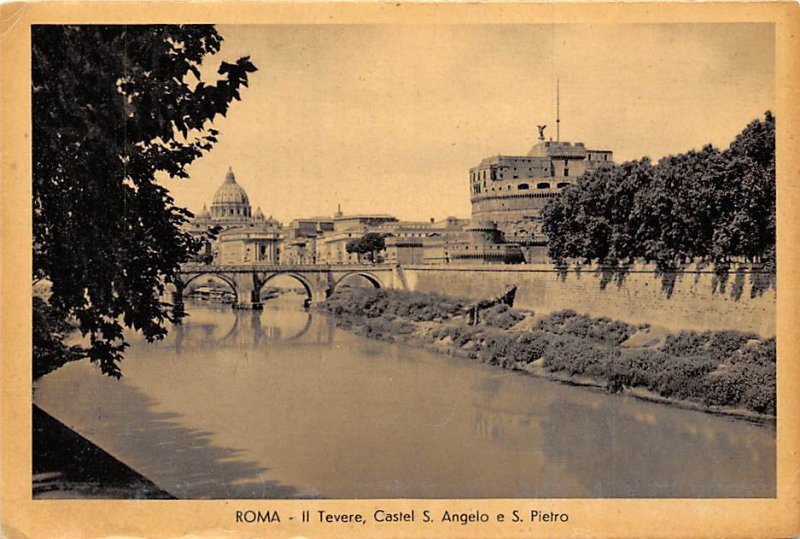 St. Angelo Bridge And Castle St. Angelo Bridge And Castle, Non  Backing, Rome...