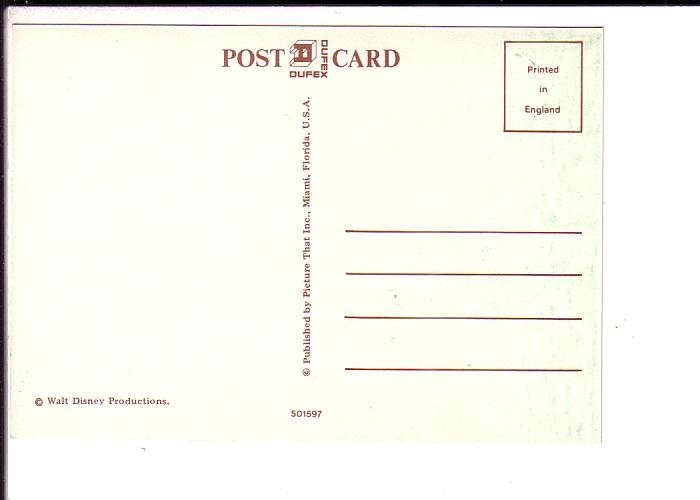 Goofy, Walt Disney Silver Foil  Postcard