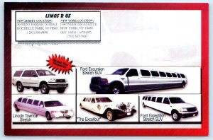 NEW YORK/NEW JERSEY Advertising LIMOS R US Limousines w/Rates 4x6 Postcard