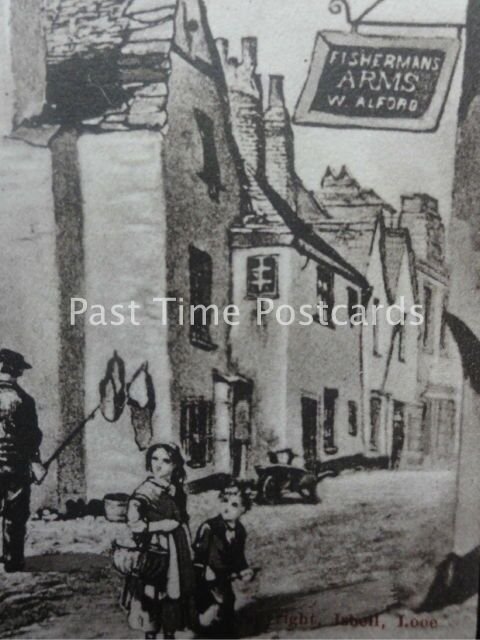 Cornwall EAST LOOE Ye Old Guildhall STOCKS & FISHERMANS ARMS Old PC by A. Isbell