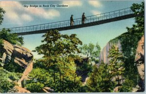 Bridges Postcard Sky Bridge in Rock City Gardens Georgia