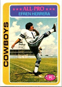 1978 Topps Football Card Efren Herrera Dallas Cowboys sk7204