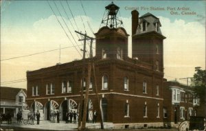 Port Arthur Ontario Central Fire Station c1910 Postcard