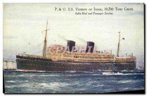 Postcard Old Ship Ship P & O SS Viceroy of India