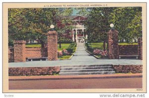 Entrance To Anderson College, South Carolina, 30-40s