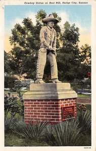 Cowboy statue on boot Hill Dodge City Kansas  