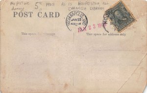 J46/ Hoopeston Illinois RPPC Postcard c1910 Carnegie Library Building 251