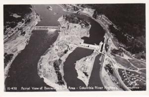 Oregon Aerial View Of Bonneville Dam Area Dam On The Columbia River Real Photo