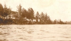 1910-15 Fishing Cottage Long Lake Fremont MI Real Photo RPPC Postcard P165