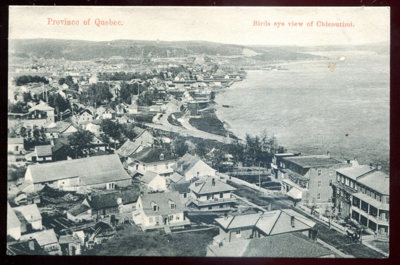 dc1060 - CHICOUTIMI Quebec Postcard 1910s Birds Eye View