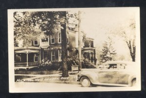 RPPC NEW LEBANON OHIO HOSPITAL OLD CARS VINTAGE REAL PHOTO POSTCARD