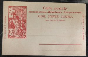 Mint Switzerland Postcard Universal Postal Union Jubilee 1900