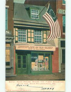 1906 Patriotic - Usa Flag At Betsy Ross House Philadelphia Pennsylvania PA Q2393