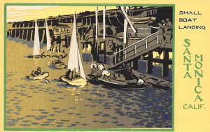 Santa Monica California Small Boat Landing Artist Rendering Vintage PC U2152