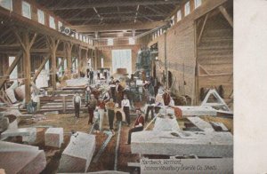 Postcard Interior Woodbury Granite Co Sheds Hardwick VT Vermont