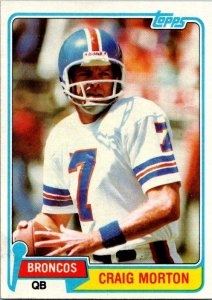 1981 Topps Football Card Craig Morton Denver Broncos sk60076