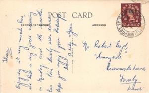 ISLE OF MAN UK TOWER OF REFUGE & DOUGLAS BAY FROM PIER POSTCARD POSTMARK 1950s