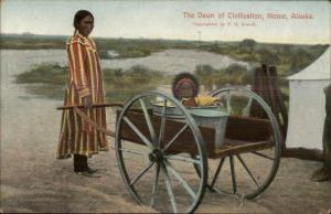 Nome AK Eskimo Mother & Child Ethnography c1910 Postcard