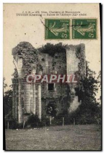 Old Postcard Tusson Ruins of & # 39Abbaye