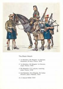 British uniforms postcard the Black Watch