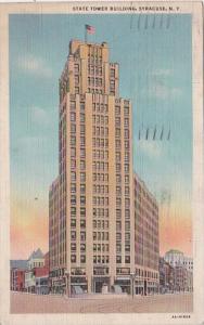 New York Syracuse State Tower Building 1936 Curteich