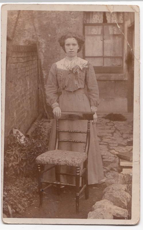 Young Edwardian Woman Outside Terrace RP PPC, By Baldwin Of Bath & Cheltenham