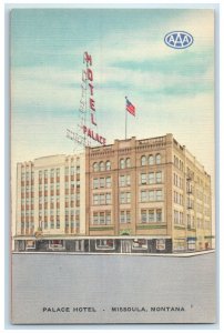 c1940 Palace Hotel Exterior Building Missoula Montana Vintage Antique Postcard