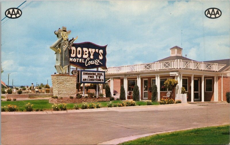 Doby's Hotel Court Montgomery Alabama Postcard PC427
