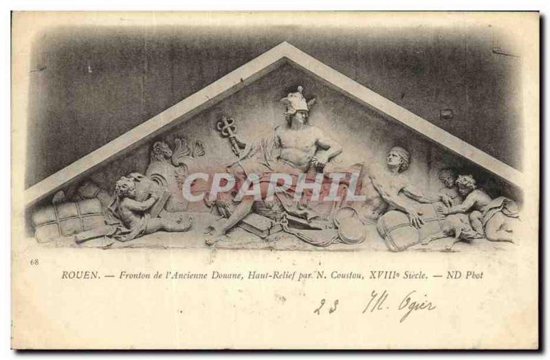 Old Postcard Rouen Pediment of the Old Douune High Relief N Coustou