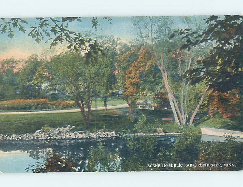 Unused Divided-Back PARK SCENE Rochester Minnesota MN hk8854