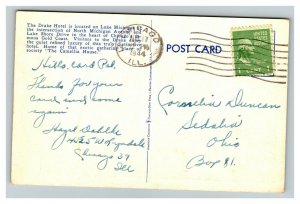 Vintage 1944 Advertising Postcard Drake Hotel Lake Michigan Chicago Illinois