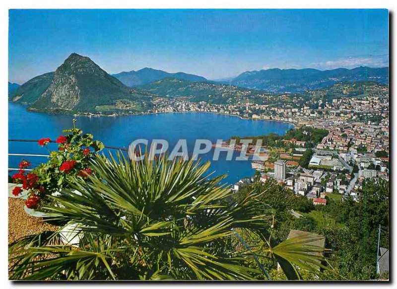 Postcard Modern Monte Bre Vista sul Lago di Lugano e Monte S Salvatore