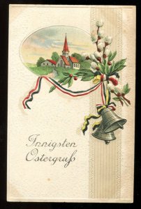 dc1224 - GERMANY Patriotic EASTER Greetings 1916 Embossed Postcard