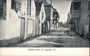 St Augustine Florida FL Charlotte Street Scene c1910 Vintage Postcard
