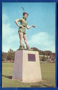 Weatherford Texas tx Peter Pan Statue old postcard 