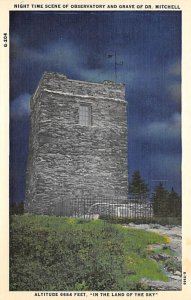 Observatory and Grave of Dr. Mitchell Mount Mitchell, North Carolina NC Postcard